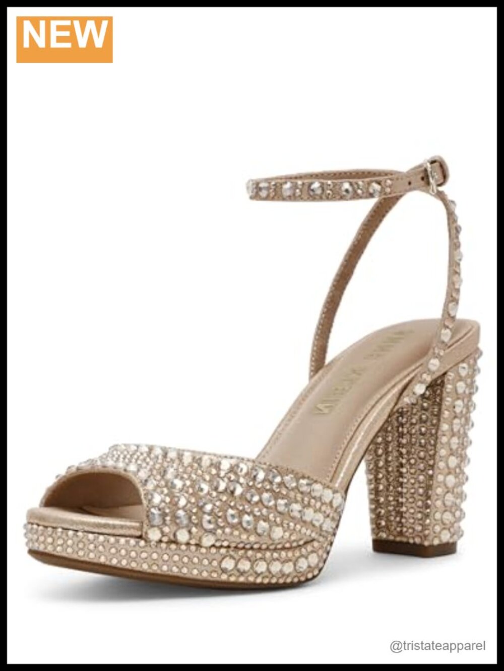 Anne Klein Vanna-C Platform Heeled Sandals Block Heel Ankle Strap Open Toe